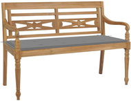 SHUMEE Lavice Batavia s šedou poduškou 120 cm teak 3062155 - Zahradní lavice