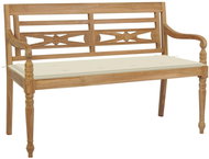 SHUMEE Lavice Batavia krémová poduška 120 cm teak 3062156 - Zahradní lavice