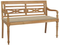SHUMEE Lavice Batavia s béžovou poduškou 120 cm teak 3062157 - Zahradní lavice