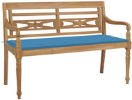 SHUMEE Lavice Batavia s modrou poduškou 120 cm teak 3062158 - Zahradní lavice