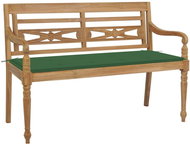 SHUMEE Lavice Batavia se zelenou poduškou 120 cm teak 3062159 - Zahradní lavice