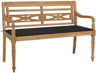 SHUMEE Lavice Batavia s černou poduškou 120 cm teak 3062161 - Zahradní lavice