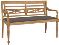SHUMEE Lavice Batavia s taupe poduškou 120 cm teak 3062162 - Zahradní lavice