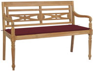 SHUMEE Lavice Batavia s vínovou poduškou 120 cm teak 3062163 - Zahradní lavice