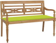 SHUMEE Lavice Batavia s jasně zelenou poduškou 120 cm teak 3062165 - Zahradní lavice