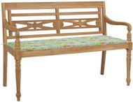 SHUMEE Lavice Batavia s poduškou se vzorem listů 120 cm teak 3062166 - Zahradní lavice