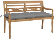 SHUMEE Lavice Batavia s šedou poduškou 120 cm teak 3062170 - Zahradní lavice