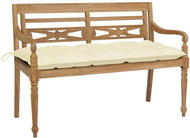 SHUMEE Lavice Batavia krémově bílá poduška 120cm teak 3062171 - Zahradní lavice