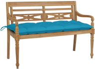 SHUMEE Lavice Batavia světle modrá poduška 120cm teak 3062173 - Zahradní lavice
