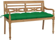 SHUMEE Lavice Batavia se zelenou poduškou 120 cm teak 3062174 - Zahradní lavice