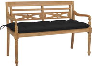 SHUMEE Lavice Batavia s černou poduškou 120 cm teak 3062176 - Zahradní lavice