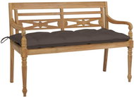 SHUMEE Lavice Batavia s taupe poduškou 120 cm teak 3062177 - Zahradní lavice
