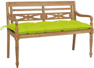 SHUMEE Lavice Batavia se zářivě zelenými poduškami 120 cm teak 3062180 - Zahradní lavice