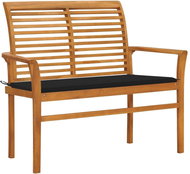 SHUMEE Zahradní lavice s černou poduškou 112 cm teak 3062656 - Zahradní lavice