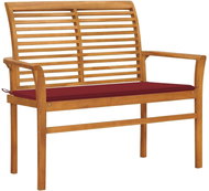 SHUMEE Zahradní lavice s vínovou poduškou 112 cm teak 3062658 - Zahradní lavice