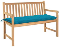 SHUMEE Zahradní lavice se světle modrou poduškou 120 cm teak 3062695 - Zahradní lavice