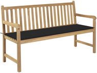 SHUMEE Zahradní lavice s černou poduškou 150 cm teak 3062710 - Zahradní lavice