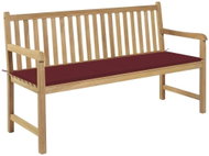 SHUMEE Zahradní lavice s vínovou poduškou 150 cm teak 3062712 - Zahradní lavice