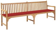 SHUMEE Zahradní lavice s červenou poduškou 240 cm teak 3062895 - Zahradní lavice