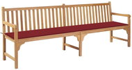 SHUMEE Zahradní lavice s vínově červenou poduškou 240 cm teak 3062898 - Zahradní lavice