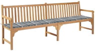 SHUMEE Zahradní lavice s šedou károvanou poduškou 240 cm teak 3062903 - Zahradní lavice