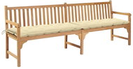 SHUMEE Zahradní lavice s krémově bílou poduškou 240 cm teak 3062906 - Zahradní lavice