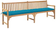 SHUMEE Zahradní lavice se světle modrou poduškou 240 cm teak 3062908 - Zahradní lavice