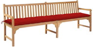 SHUMEE Zahradní lavice s červenou poduškou 240 cm teak 3062910 - Zahradní lavice