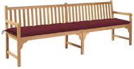 SHUMEE Zahradní lavice s vínově červenou poduškou 240 cm teak 3062913 - Zahradní lavice