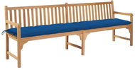 SHUMEE Zahradní lavice s modrou poduškou 240 cm teak 3062914 - Zahradní lavice