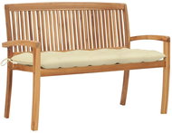 SHUMEE Stohovatelná lavice s poduškou 128,5 cm teak 3063296 - Zahradní lavice