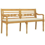SHUMEE Lavice Batavia s krémovou poduškou 150 cm teak 3100828 - Zahradní lavice