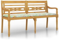 SHUMEE Lavice Batavia poduška vzor listů 150 cm teak 3100838 - Zahradní lavice