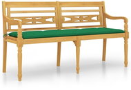 SHUMEE Lavice Batavia s Zelená poduškou 150 cm teak 3100846 - Zahradní lavice