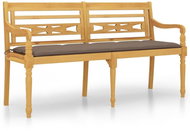 SHUMEE Lavice Batavia s Taupe poduškou 150 cm teak 3100849 - Zahradní lavice