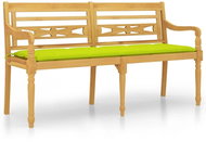 SHUMEE Lavice Batavia se zelenou poduškou 150 cm teak 3100852 - Zahradní lavice