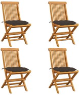 SHUMEE Židle zahradní s taupe poduškami teak 3062591 - 4ks v balení - Zahradní židle