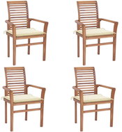 SHUMEE Židle zahradní krémové podušky, teak 3062624 - 4ks v balení - Zahradní židle