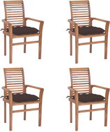 SHUMEE Židle zahradní taupe podušky, teak 3062645 - 4ks v balení - Zahradní židle