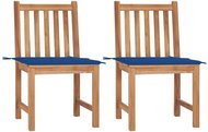 SHUMEE Židle zahradní s poduškami, teak 3062926 - 2ks v balení - Zahradní židle