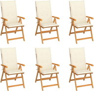 SHUMEE Křeslo zahradní s krémovými poduškami, teak 3065562 - 6ks v balení - Zahradní křeslo