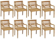 SHUMEE Židle zahradní BATAVIA, teak 3073294 - 8ks v balení - Zahradní židle