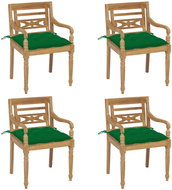 SHUMEE Židle zahradní BATAVIA s poduškami, teak 3073315 - 4ks v balení - Zahradní židle