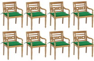 SHUMEE Židle zahradní BATAVIA s poduškami, teak 3073354 - 8ks v balení - Zahradní židle