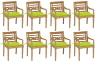 SHUMEE Židle zahradní BATAVIA s poduškami, teak 3073360 - 8ks v balení - Zahradní židle