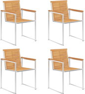 SHUMEE Židle zahradní, teak a nerezová ocel 3078551 - 4ks v balení - Zahradní židle