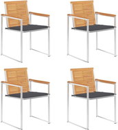 SHUMEE Židle zahradní s poduškami, teak 3078554 - 4ks v balení - Zahradní židle