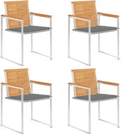 SHUMEE Židle zahradní s poduškami, teak 3078555 - 4ks v balení - Zahradní židle