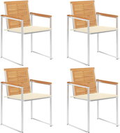 SHUMEE Židle zahradní s poduškami, teak 3078556 - 4ks v balení - Zahradní židle