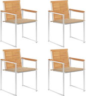 SHUMEE Židle zahradní s poduškami, teak 3078557 - 4ks v balení - Zahradní židle